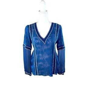 ALICE + Olivia Lace Floral Peasant Boho Blouse XS